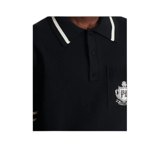 Emblem-Logo Knit Polo Shirt