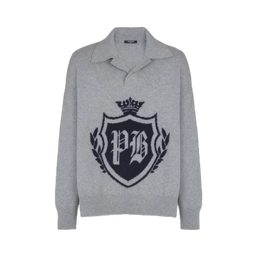 College Emblem Polo Sweater