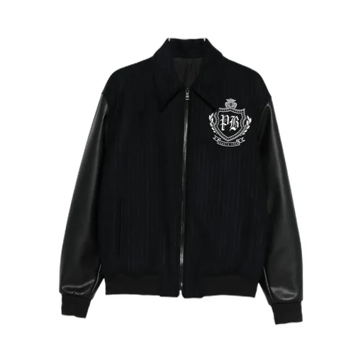 Zip-Up Panelled Bomber Jacket