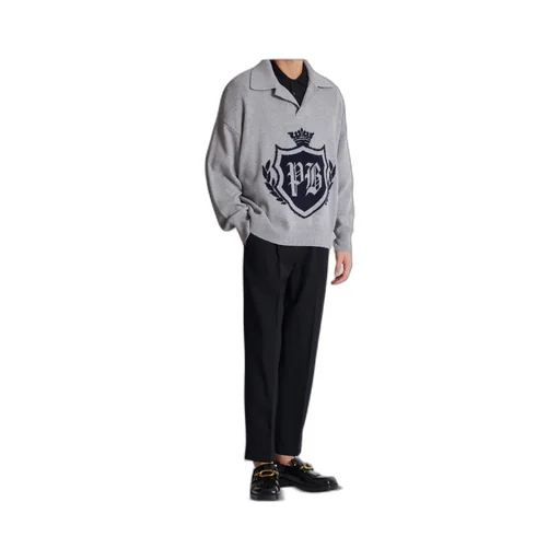 College Emblem Polo Sweater