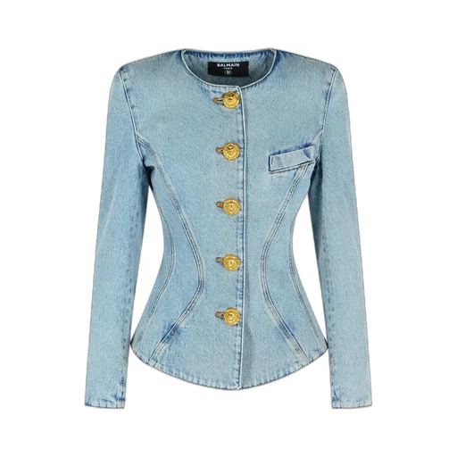 Padded Shoulder Cinched Waist Jacket
