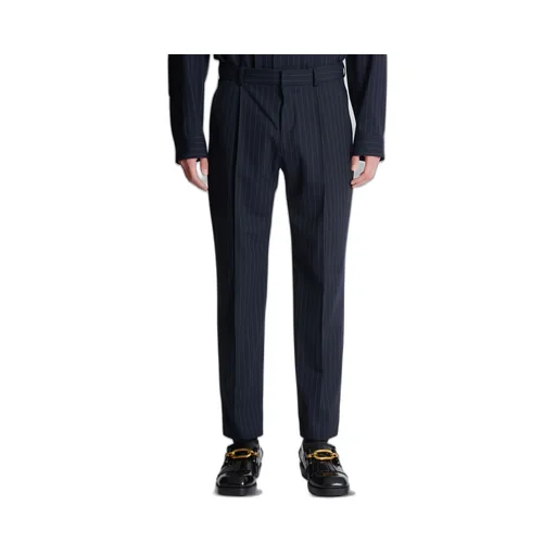 Striped Straight-Leg Trousers