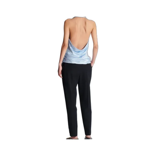 Backless Fringed Satin Top
