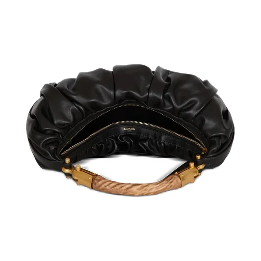 Medium Ebene Ruched Shoulder Bag