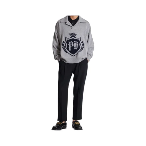 College Emblem Polo Sweater