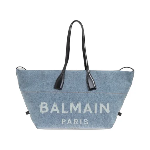 Large Logo-Print Denim Tote Bag