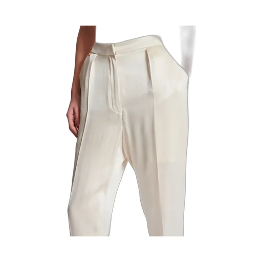 High-Waisted Silk Trousers