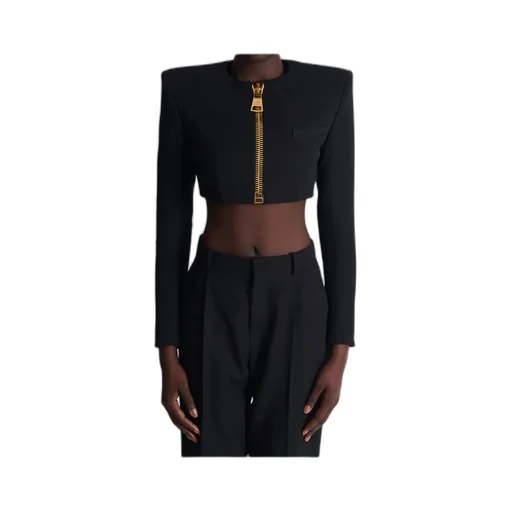Zip-Up Padded Cropped Jacket