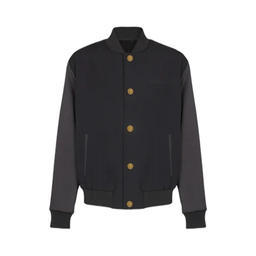 Varsity Jacket In Grain De Poudre Wool And Satin