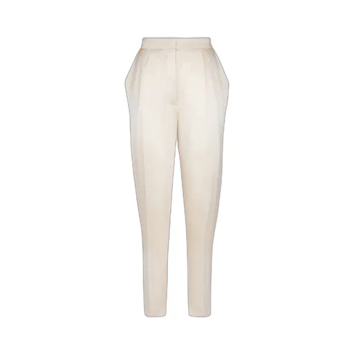 High-Waisted Silk Trousers