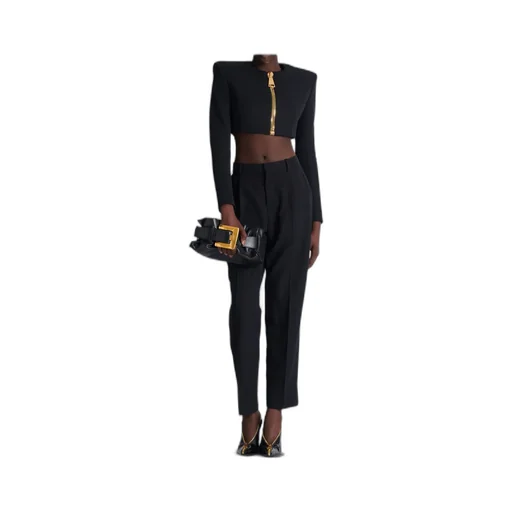 Zip-Up Padded Cropped Jacket