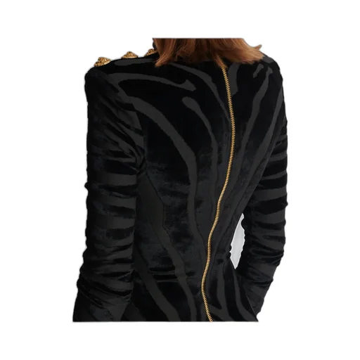 Short Zebra-Print Velvet Dress