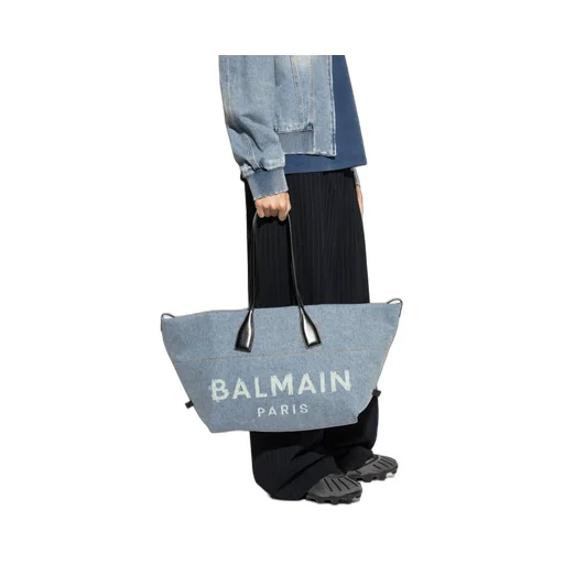 Large Logo-Print Denim Tote Bag