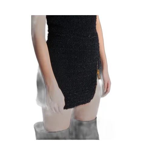 Short Zipped Tweed Skirt