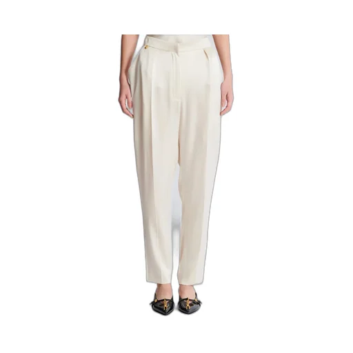 High-Waisted Silk Trousers