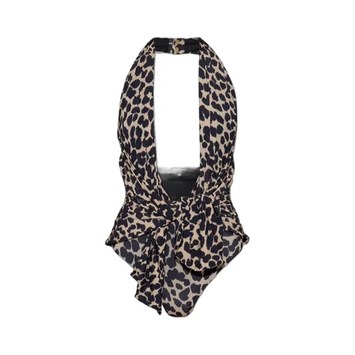 Halter-Neck Leopard-Print Swimsuit