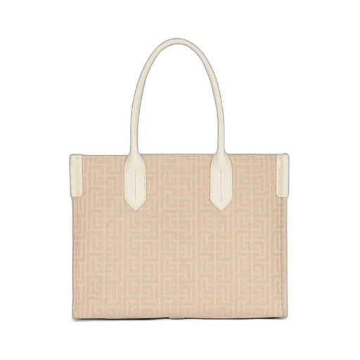 B-Army 36 Monogrammed Canvas Jacquard And Leather Tote Bag