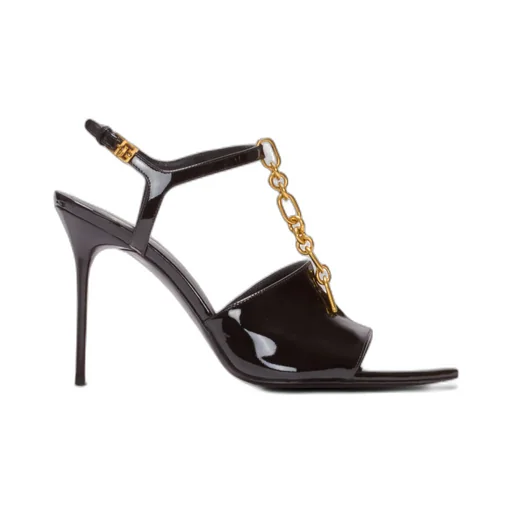 Sync Sandals In Patent Calfskin