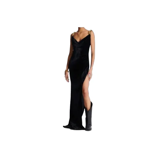 Embellished Velvet Slit Dress