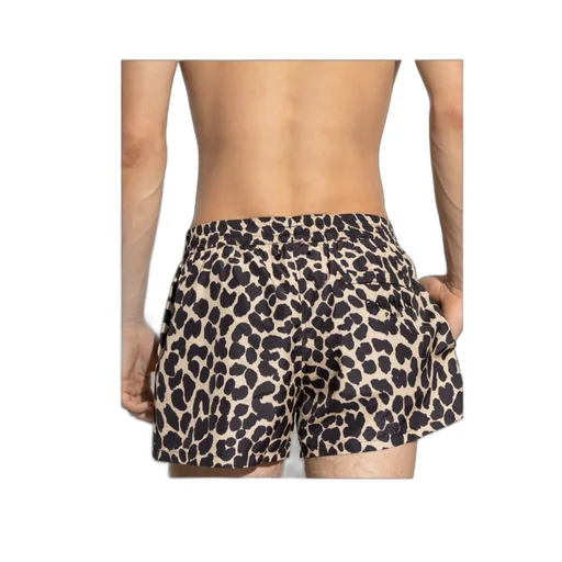 Leopard-Print Drawstring Swim Shorts