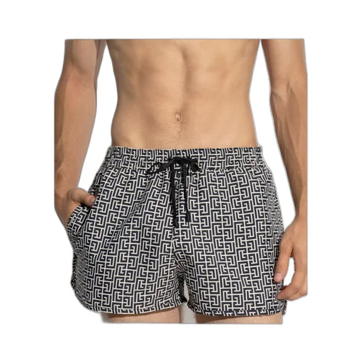 Geometric-Print Swim Shorts