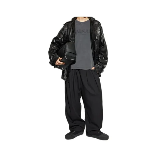 Multiple-Pocket Leather Jacket