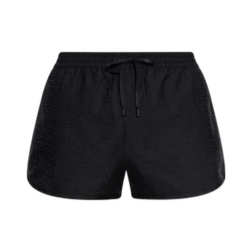 Geometric-Pattern Swim Shorts