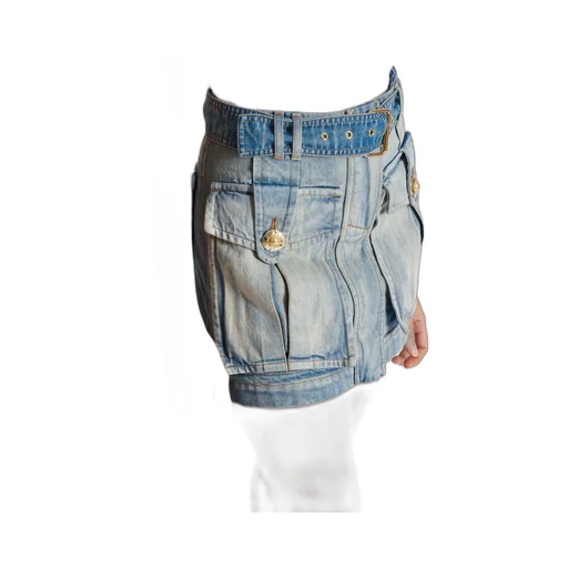 Denim Skirt With Pockets