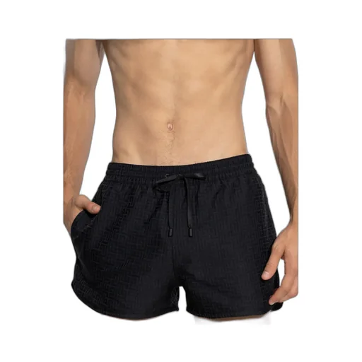 Geometric-Pattern Swim Shorts