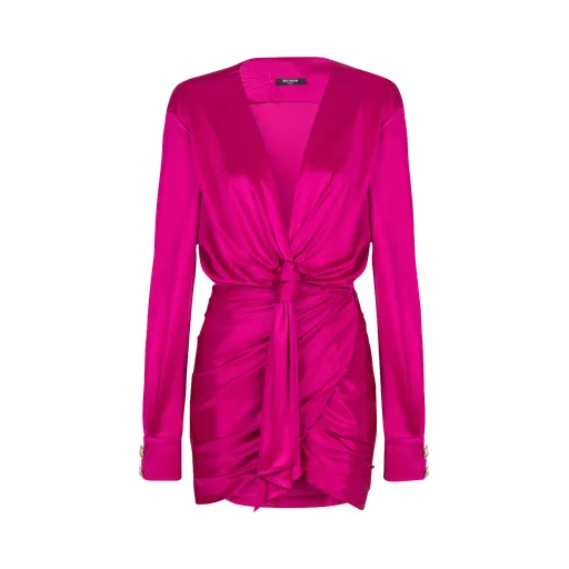 Short Draped Interlock Jersey Dress
