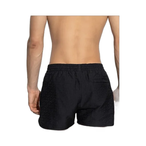 Geometric-Pattern Swim Shorts