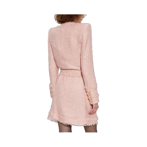 Sequin-Embellished Tweed Mini Dress