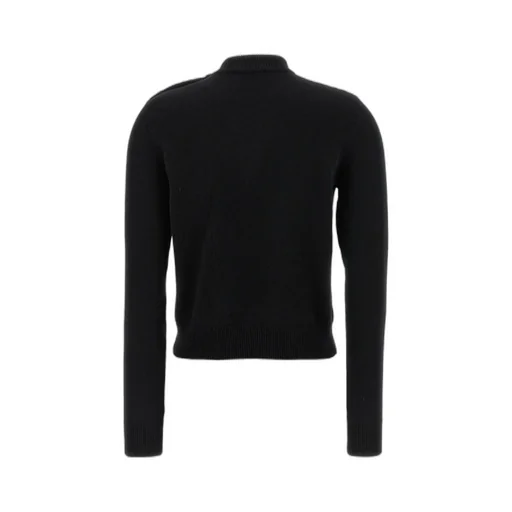 Crew-Neck Button-Embellished Sweater
