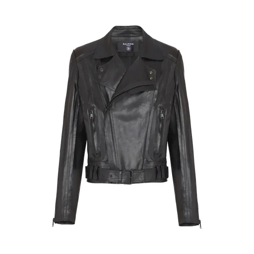Lightweight Lambskin Leather Biker Jacket