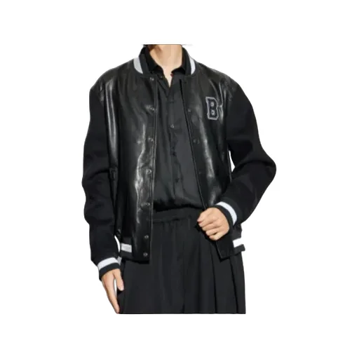 Varsity Leather Bomber Jacket