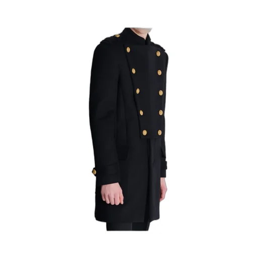 Wool And Cashmere Coat With Detachable Bib Front