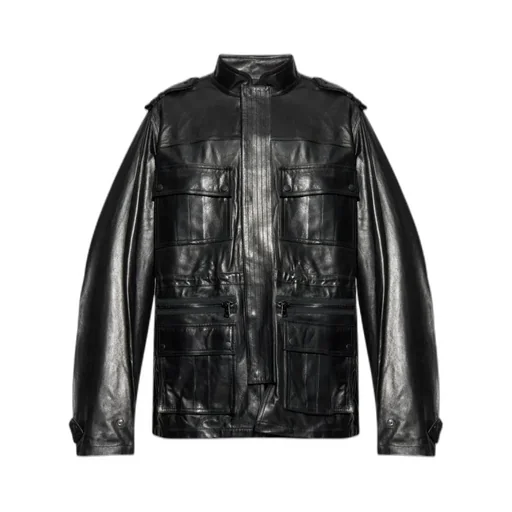 Multiple-Pocket Leather Jacket