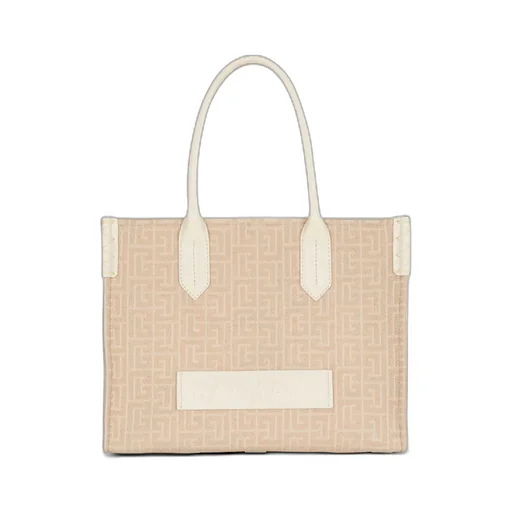 B-Army 36 Monogrammed Canvas Jacquard And Leather Tote Bag