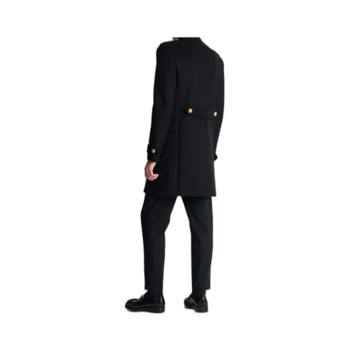 Wool And Cashmere Coat With Detachable Bib Front