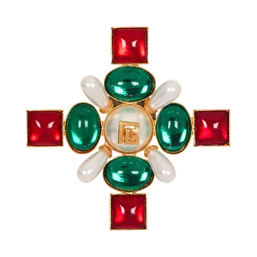 Baroque Bead And Crystal Brooch