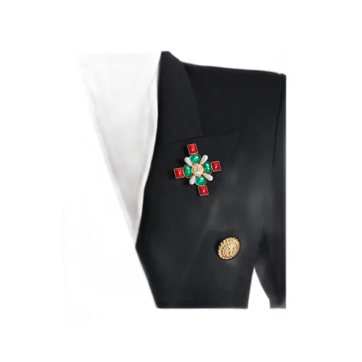 Baroque Bead And Crystal Brooch