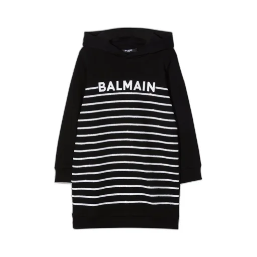 Teen Striped Logo-Embroidered Hoodie Dress