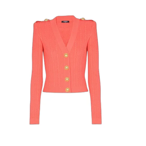 V-Neck Long Sleeved Knitted Cardigan