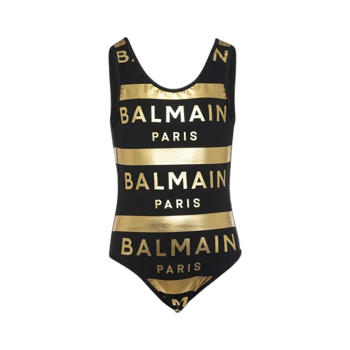 Logo Printed Low Back Swimsuit