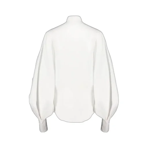 Button-Up Puff Sleeved Poplin Shirt
