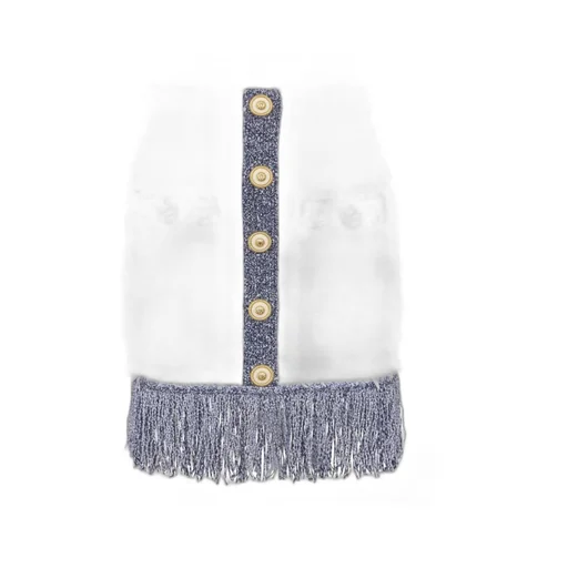 Glittered Fringed Tweed Skirt