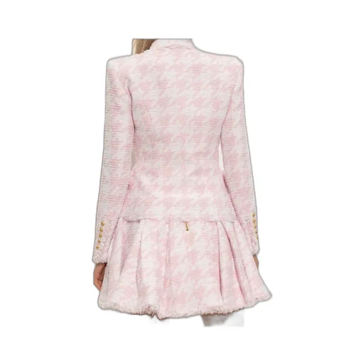Check Patterned Tweed Blazer