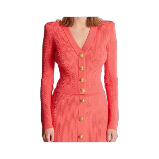 V-Neck Long Sleeved Knitted Cardigan