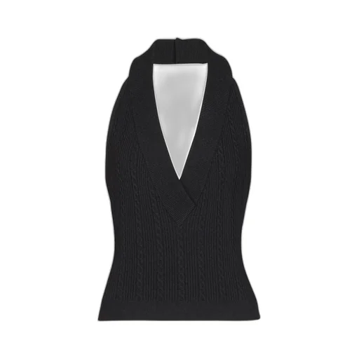 Cable-Knit Openback Top