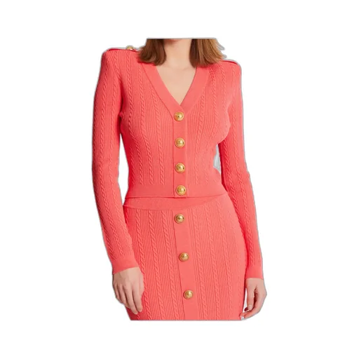 V-Neck Long Sleeved Knitted Cardigan